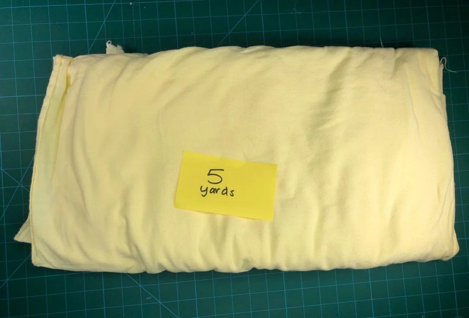 Light Yellow Muslin Fabric 5 yards total.  Lightweight loose weave unbranded - Image 3 of 4