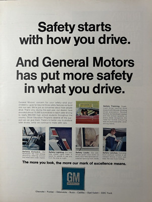 1968 General Motors Star Of Excellence Safety Drive Training Vintage Print Ad