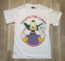 Vintage 1990 Krusty The Clown Simpsons Shirt Size M Made in USA