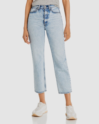 $225 Rag & Bone Women's Blue High-Waist Straight Jeans Pants Size 26