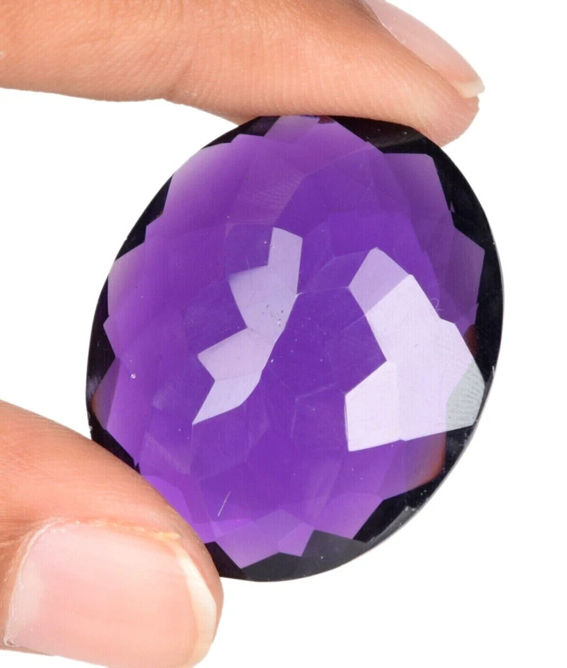 Purple Amethyst 85.80 Ct Faceted Oval Cut AAA+ Loose Gemstone for Ring & Pendent - Image 3 of 4