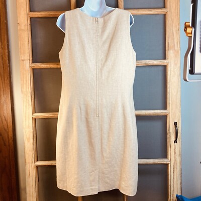 Bice 55% Linen Sheath Sag Harbor Women's Tan Sleeveless Dress Size 12,  19x37 | eBay
