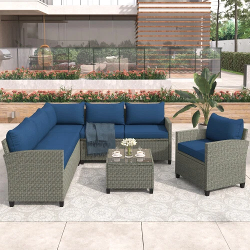 Patio Furniture Set 5 Piece Outdoor Conversation Set With Coffee Table