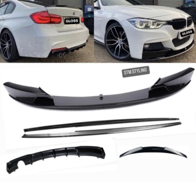 BMW F30 M PERFORMANCE BODY KIT FRONTLIPPE SPLITTER DIFFUSOR SPOILER SINGLE EXIT