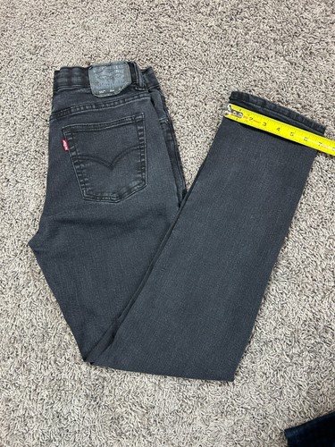 Levi’s 502 Regular Fit Jeans Boys 20 Reg Black Denim Stretct Adjustable waist - Picture 13 of 13