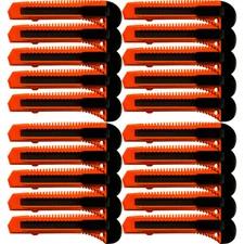 20 Safety Box Cutter Utility Knife Retractable Snap off Razor Blade NEON ORANGE