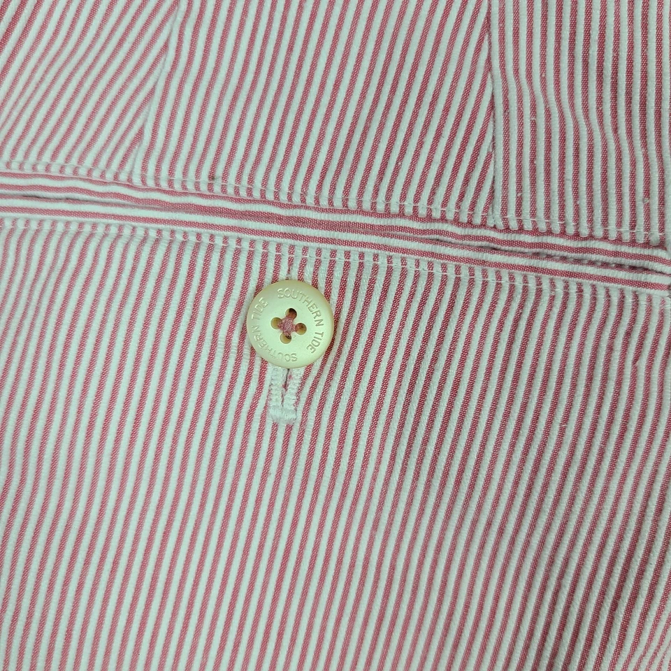 Southern Tide The Skipjack Chino Shorts Mens 34 Red White Striped Flat Front - Image 4 of 4