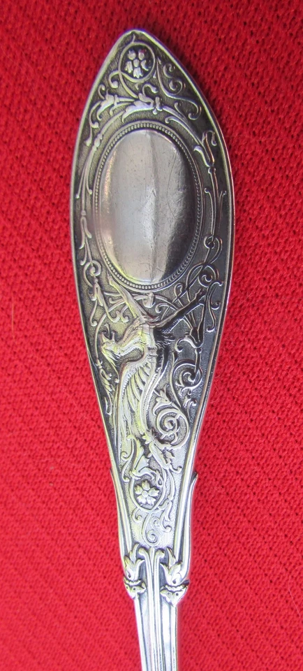 Cuchara de azúcar con patrón árabe 1875 de Whiting Gorham Sterling 5 15/16" Lg 22 gr Foto 2 de 4