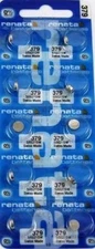 379 RENATA WATCH BATTERIES SR521SW (10 piece) New packaging Authorized Seller