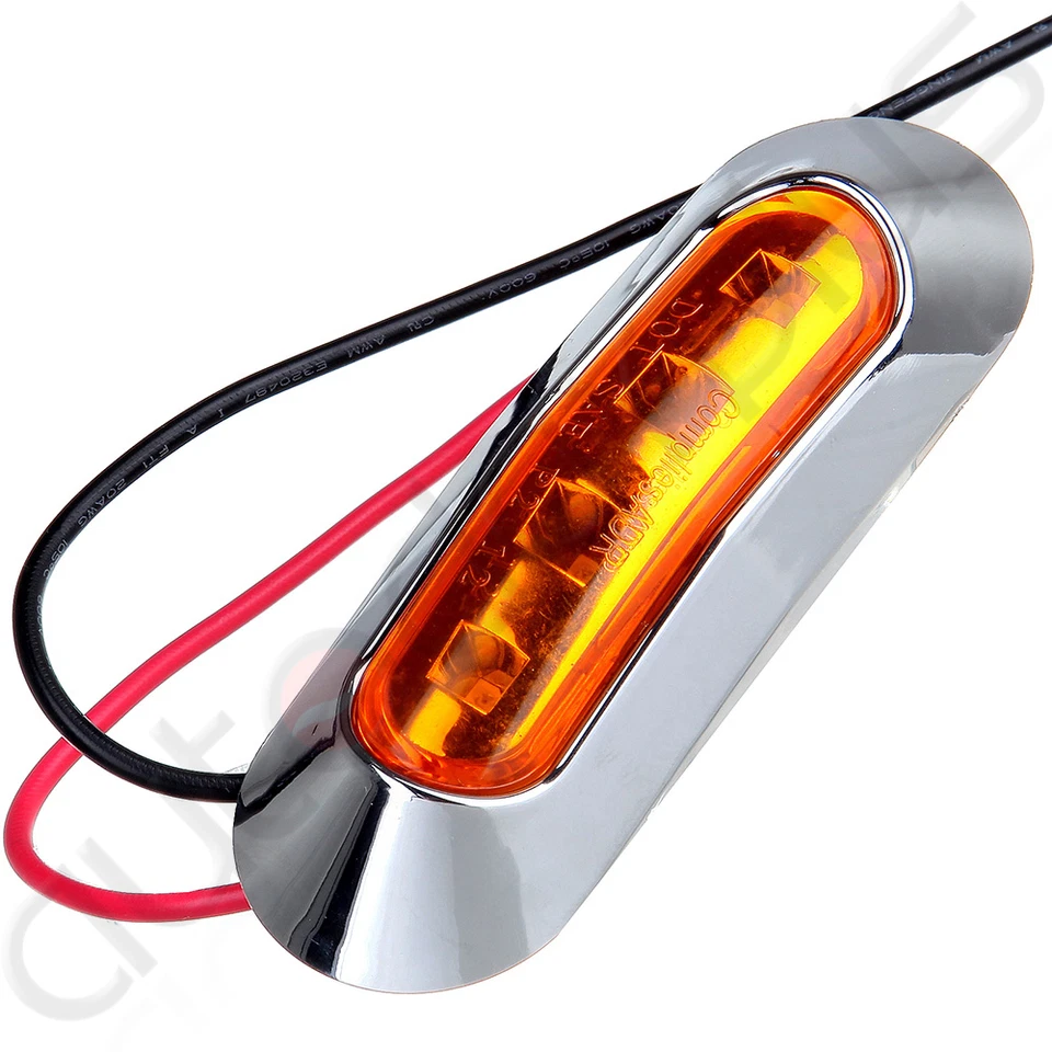 Luces de señalización laterales de separación ámbar 4LED para camioneta de remolque de auto camión 1 pieza Foto 4 de 4