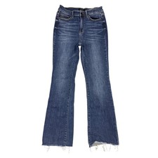 Judy Blue Boot Cut Jeans Women 9/29 Blue High Rise Raw Hem Stretch Minimalist