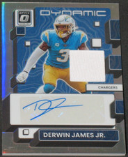 Derwin James 2022 Panini Donruss Optic Dynamic Autograph Jersey (10/49) Chargers