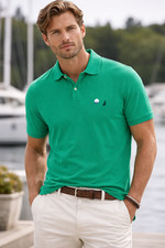 Nautica Green Polo Shirt Men  s Size L Classic Fit 100 Cotton Short Sleeve