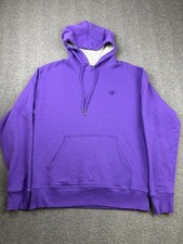 Champion Men's Size Medium Powerblend Fleece Purple Pullover Hoodie