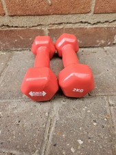 force fitness 2kg Pair Rubber Dumbbells Fixed Weight Gym Arm Exercise