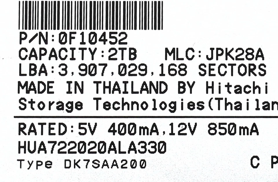 EMC 0F10452-DD SDF2TB 7.2K SATA 3.5 3G DATADOMAIN PN 0973665-01 - Image 2 of 4