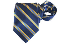 BROOKS BROTHERS MEN'S TIE NAVY BLUE/STRIPED WIDTH: 3.75" LENGTH: 56"