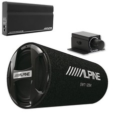 Alpine KTA-200M amplificatore mono e SWT-12S4 12" subwoofer caricato e manopola basso RUX-KNOB.2