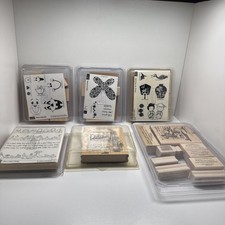 Lot of Rubber Stamps Stampin Up On Wood Mixed Theme  Brand SEE PHOTOS