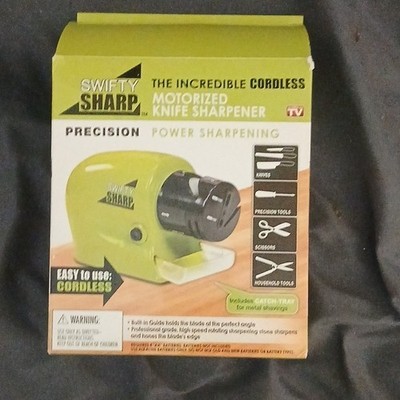 Swifty Sharp Precision Cordless Motorized Knife Sharpener Green/Black Plastic