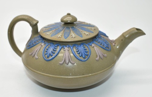 19thC Wedgwood Tri-Colour Smear Glazed Teapot Antique Circa 1830