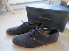 Tommy Hilfiger Mens Navy Washed Suede Derby Shoes Size 43 UK 9 in Box