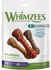Whimzees Brushzees Dental Treats X-Small Dog Treats - 7.4 oz