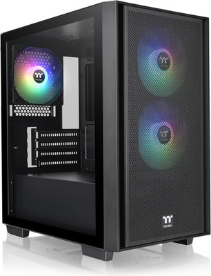 Versa H16 TG ARGB Black Micro ATX Tower Case; Tempered Glass Side Panel; 3 Pre-I