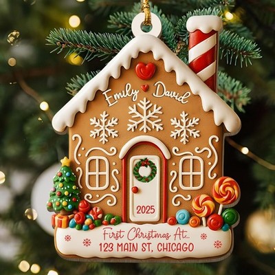 Personalized First Christmas in Our New Home Gingerbread House Acrylic