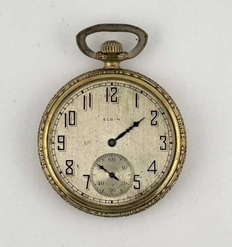 Elgin Antique 14K GF Mechanical Pocket Watch  17J   12s   29536125 DOESN'T WORK