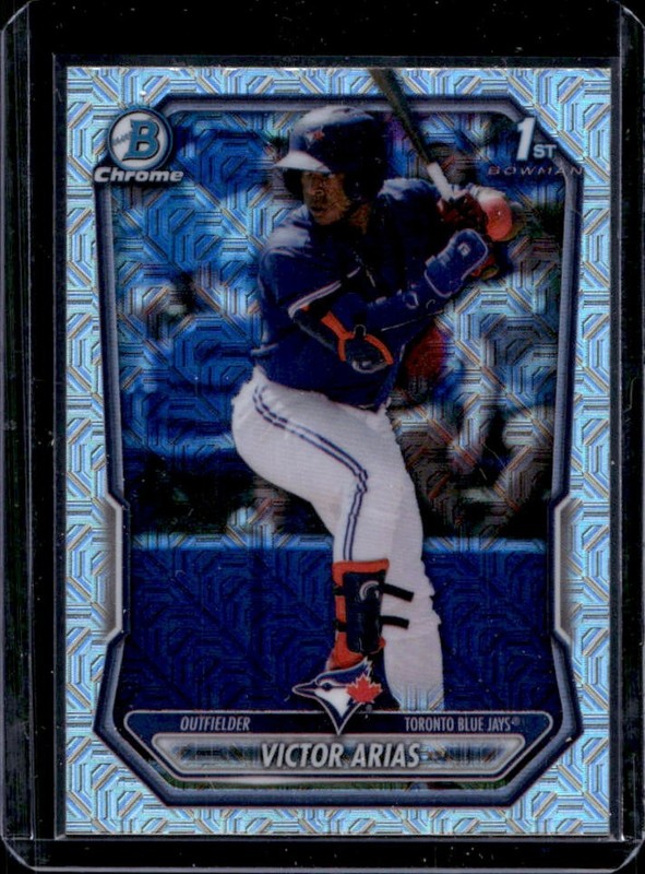 2026 Bowman Mega Box Victor Arias Chrome Mojo Refractor 1st #BCP-29 Blue Jays