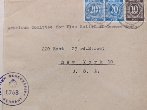 Alliierte Besetzung Beleg Ziffernserie Auslandsbrief Flensburg 1947 Zensur - Picture 5 of 7