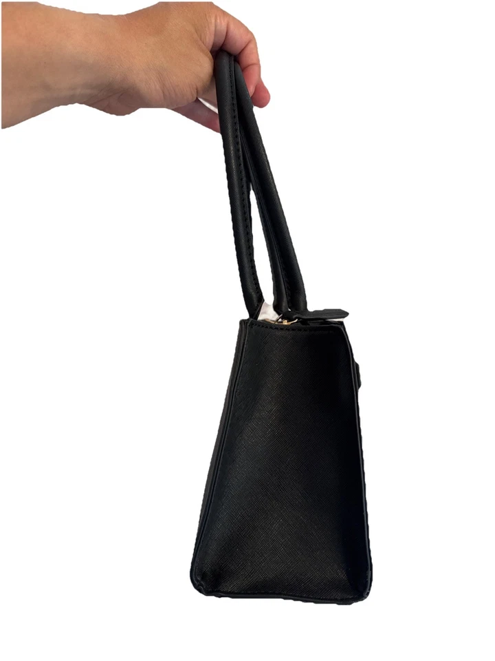 Guess Black Medium Satchel Handbag – Gold Logo & Charm – Women’s Purse - Image 4 of 4