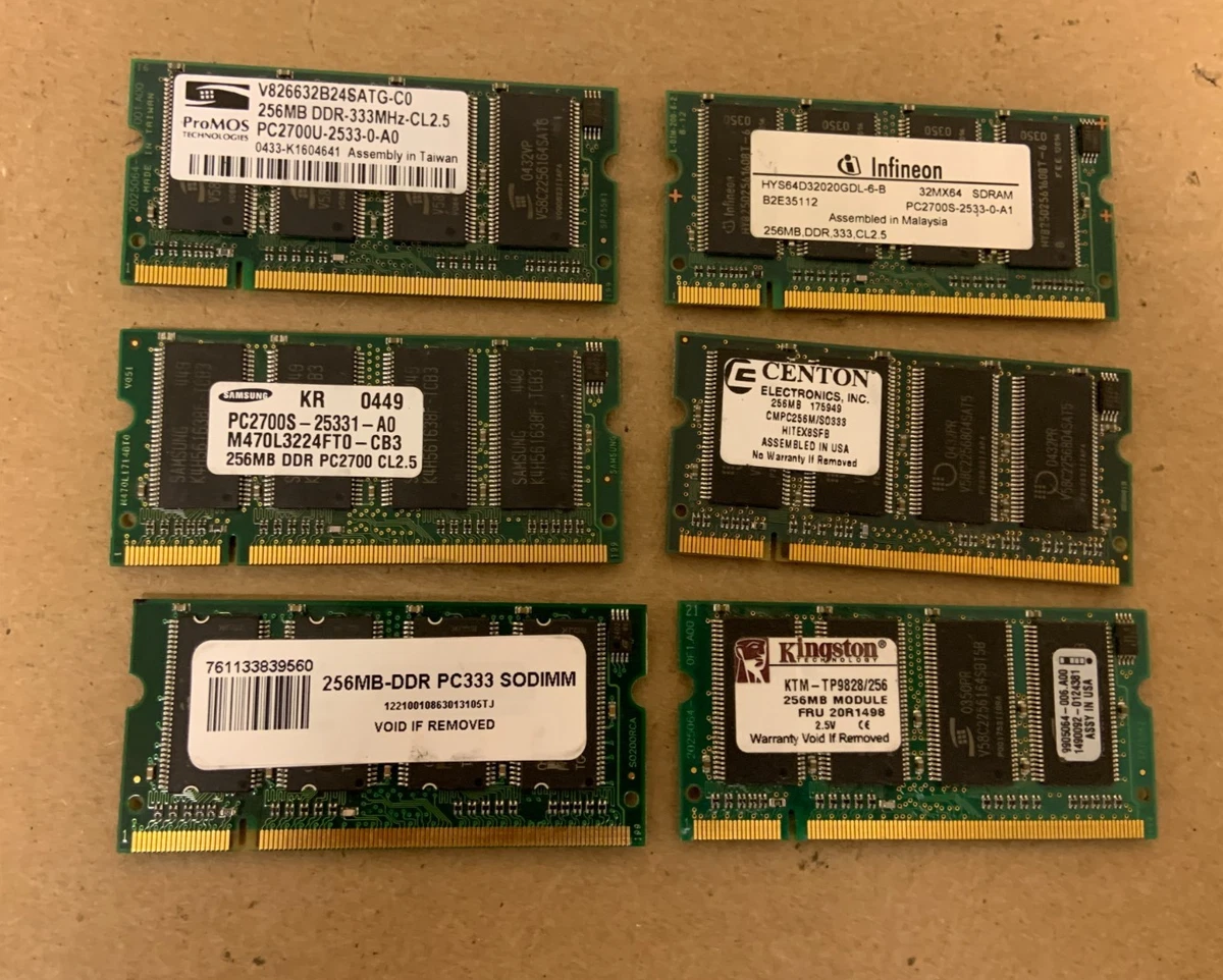 希少 pqi DDR333 512MB×2枚 PC2700 CL2.5 DDR1 PC-2700 (DDR-333) Bus Speed DDR1 SDRAM Computer 256 MB Capacity