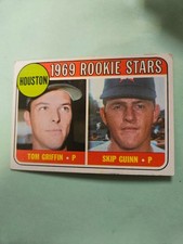 1969 Topps #614 Houston 1969 Rookie Tom Griffin / Skip Guinn EXCELLENT card scan. rookie card picture