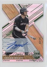 2019 Panini Elite Extra Edition Status Emerald Die-Cut 4/25 Logan Wyatt Auto 0w8