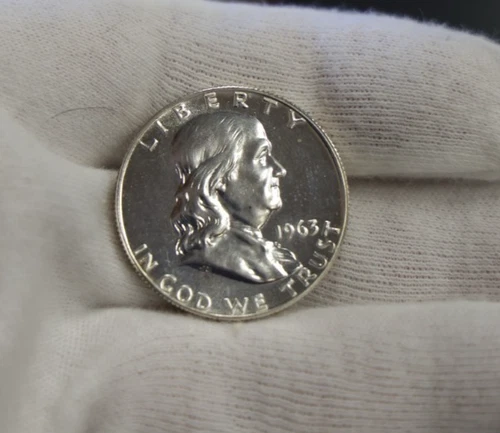 1963 US Franklin 50C Proof Nice Coin