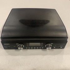 Jensen JTA-450 Stereo Turntable Black USB SD AM/FM Remote 33/45/78 RPM Headphone
