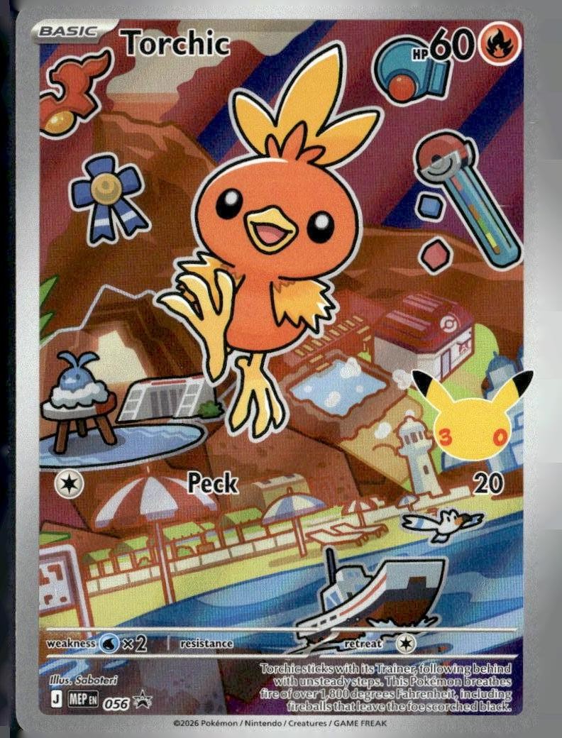 Mega Evolution #56 Torchic Holo, Promo Near Mint or Better A31