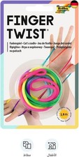 folia 33177 Finger Twist Thread Game, in Trendy Rainbow Look, approx. 160 cm