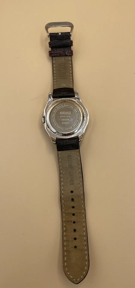 Pulseira de couro para relógio de prata esterlina Ecclissi 23576 - Imagem 3 de 4