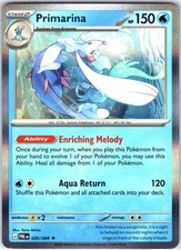 Carta Holo Primarina 020/084 rara ME05: Pokemon nero pece TCG NM