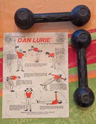 2 Plaques De Poids Vintage Dan Lurie 5 Lb - Trou Standard 1 Pouce - Occasion