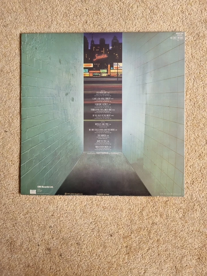 Smokie - Bright Lights & Back Alleys Vinyl LP RAK Records UK 1977 - Image 2 of 3