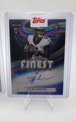 Topps 2025 Finest Tyler Shough Saints RC Finest On Card  Auto Blue Refractor /99