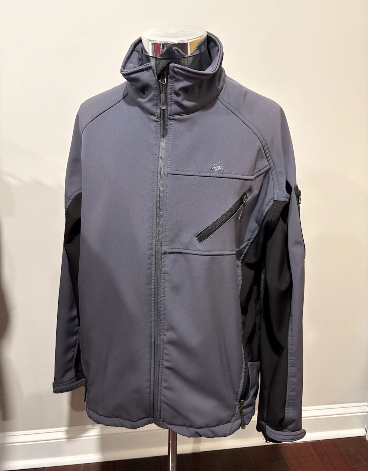 Minus Zero Men's Gray/Black Softshell Jacket Full Zip Up Size XXL Polyester - product detail image 1