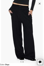 NWT SKIMS Cotton Blend Fleece Exposed Boxer Pant Size Small Color Onyx