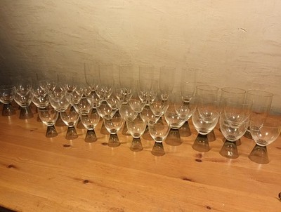 XXL Konvolut Rosenthal Fortuna 45 Stück 6 Größen Glas Set Rauchglas Design Elsa