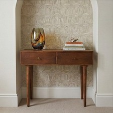 Fishe & Lilly Retro Walnut Oslo Console Table with 2 Drawers - Great Condition