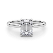 1.00CT Emerald Cut Diamond Solitaire Engagement Ring White Gold Lab Grown -D/VVS